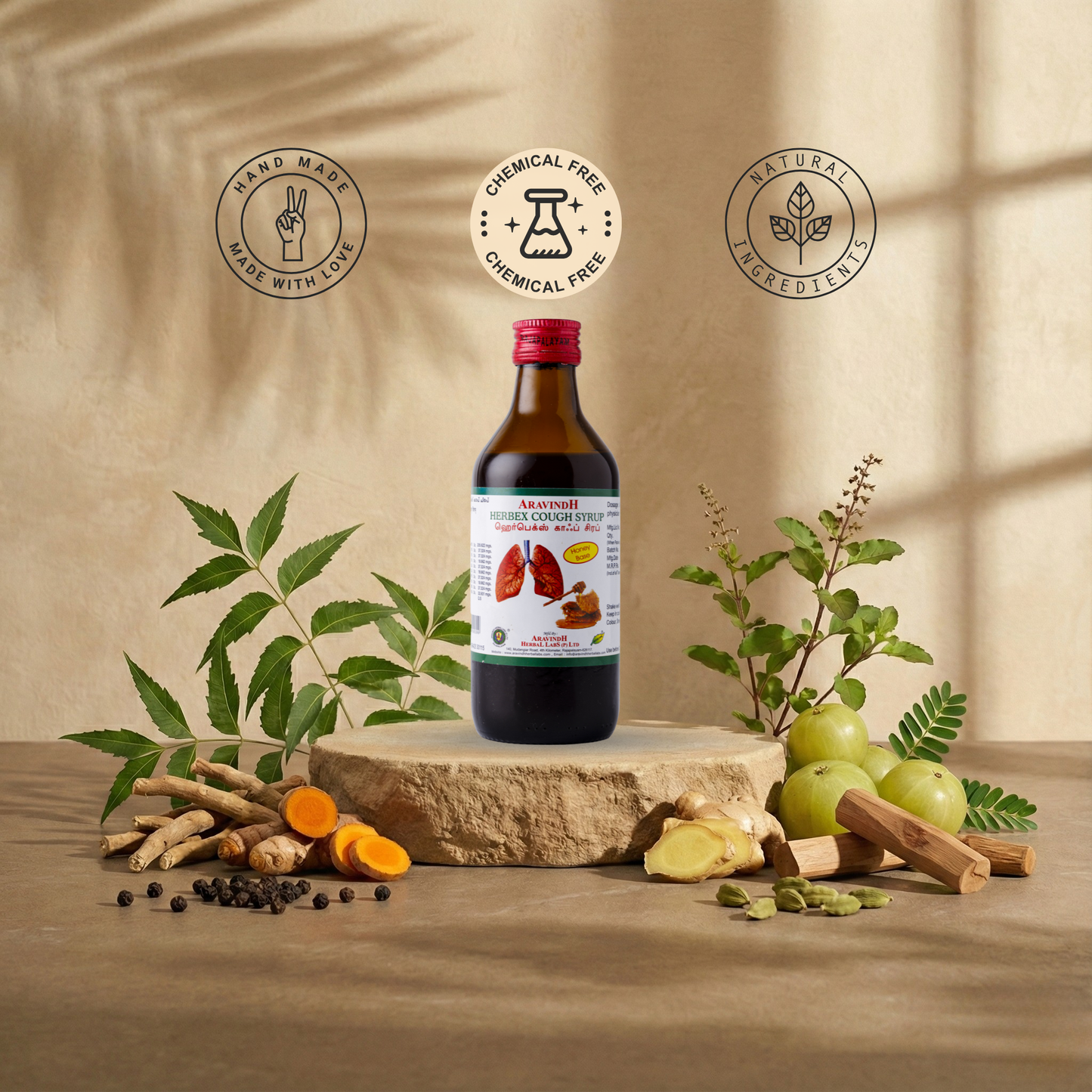 Herbex Cough Syrup (Honey): Natural Siddha Support for Cough and Cold Wellness