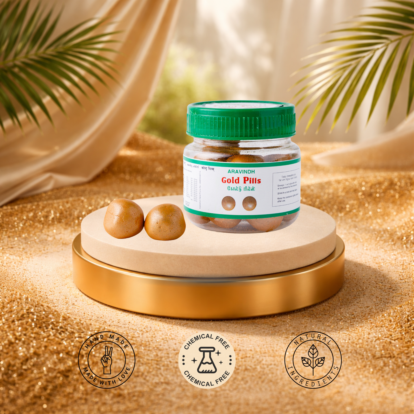 Aravindh Gold Pills – Traditional Siddha Herbal Formulation with Swarna Bhasma