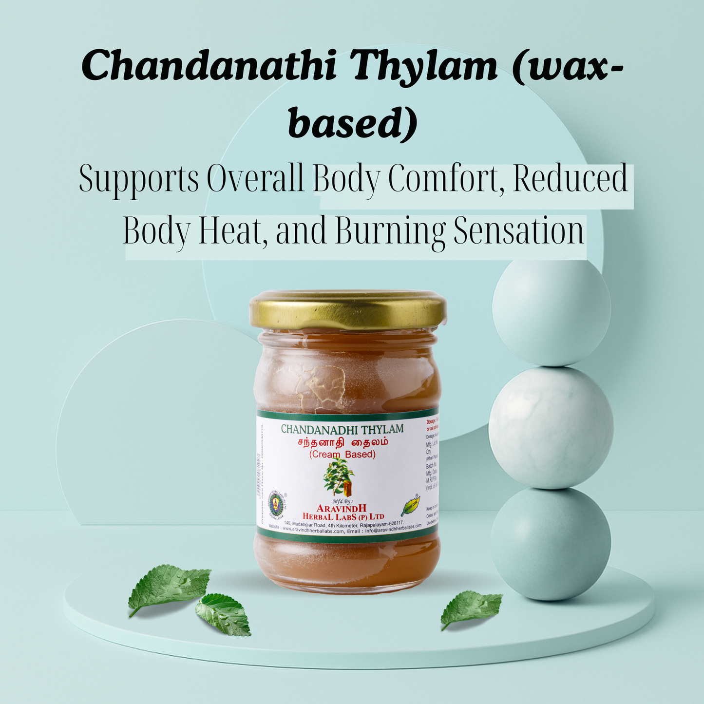 Chandanathi Thylam (wax-based): Natural Siddha Support for Body Heat Balance and Cooling Comfort
