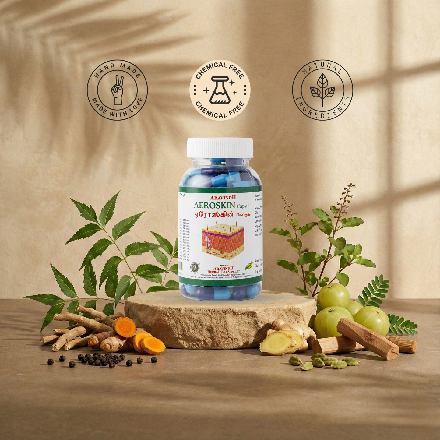 Aeroskin Capsule: Siddha Herbal Support for Skin Wellness