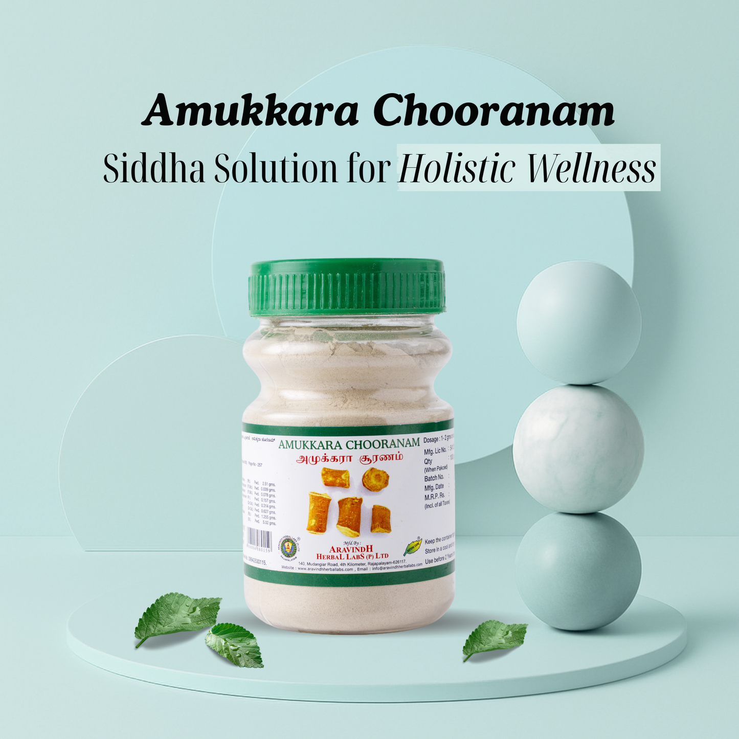 Amukkara Chooranam: Traditional Siddha Herbal Blend for Vitality and Wellness