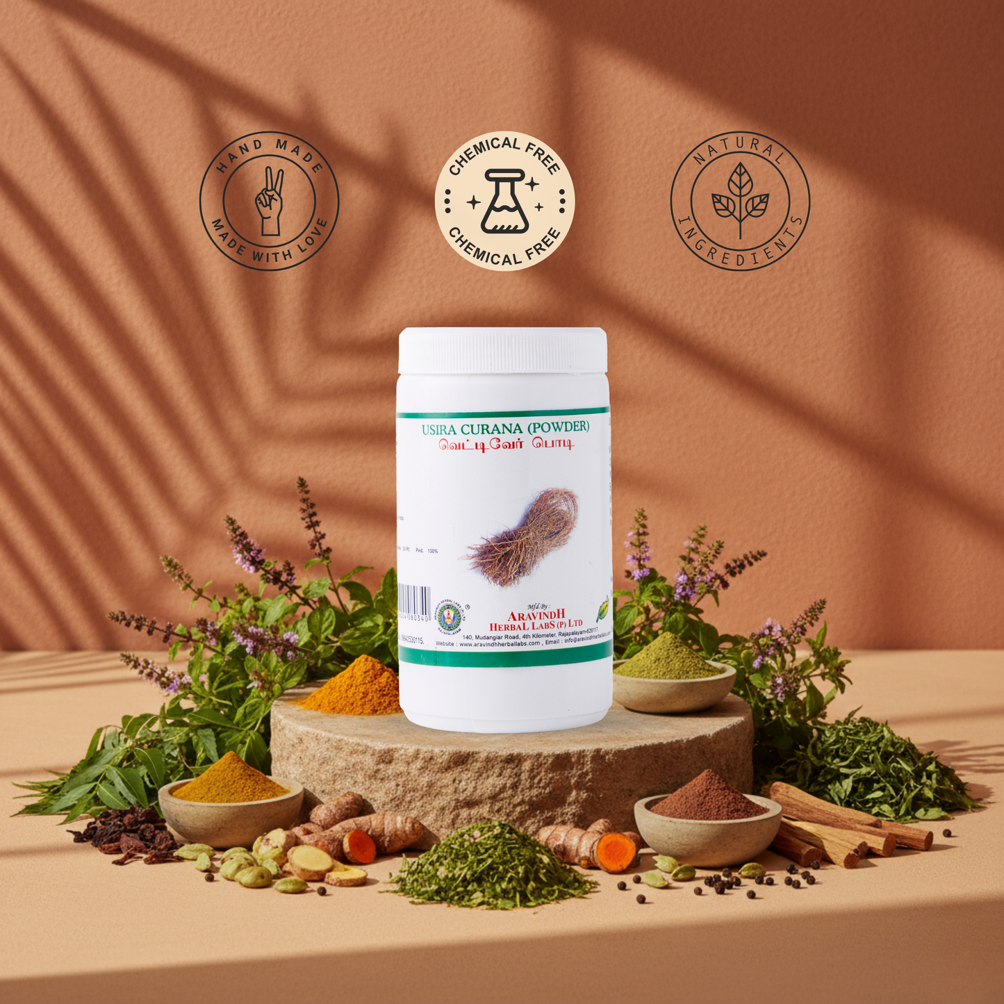Natural Body Heat Support: Usira Curana (Vetiver Podi) Ayurvedic Formulation