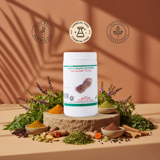 Natural Body Heat Support: Usira Curana (Vetiver Podi) Ayurvedic Formulation