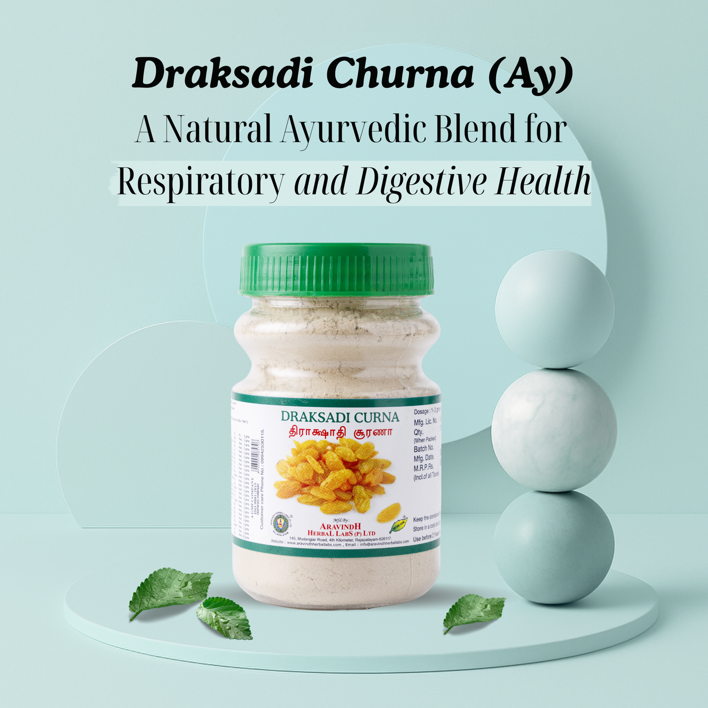 Draksadi Churna (Ay): A Natural Ayurvedic Blend for Respiratory and Digestive Health