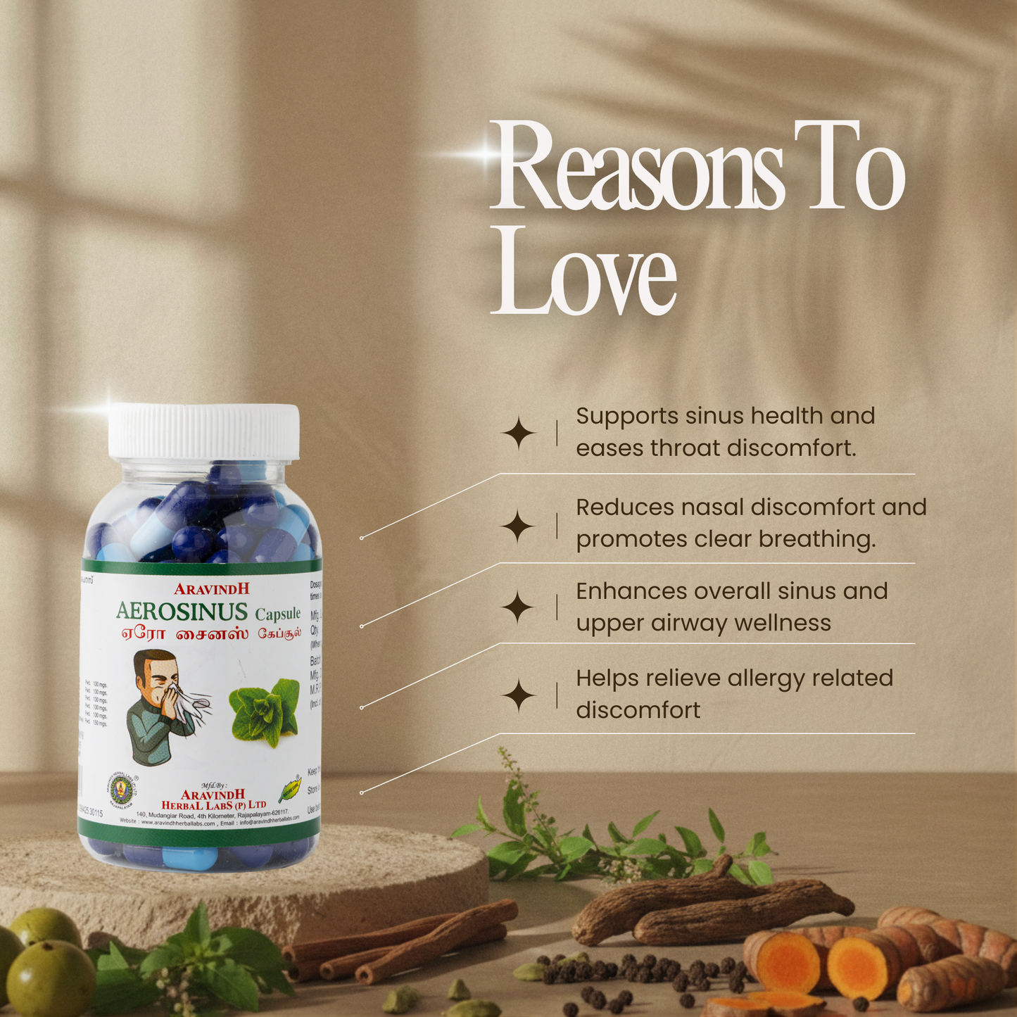 Aerosinus Capsules: Siddha Support for Sinus Comfort and Respiratory Wellness