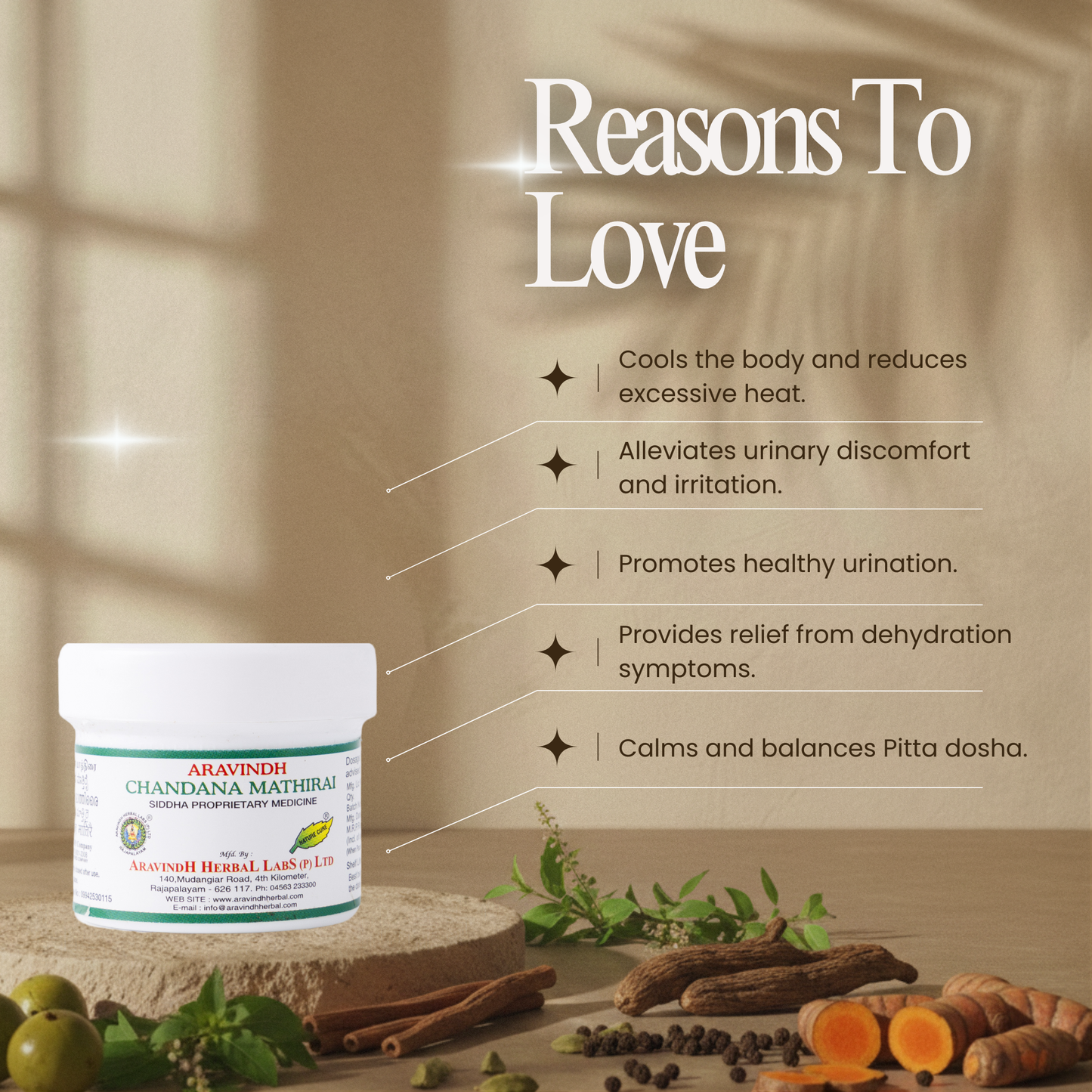 Sandal Tablet: Traditional Siddha Cooling Support for Summer Heat Balance