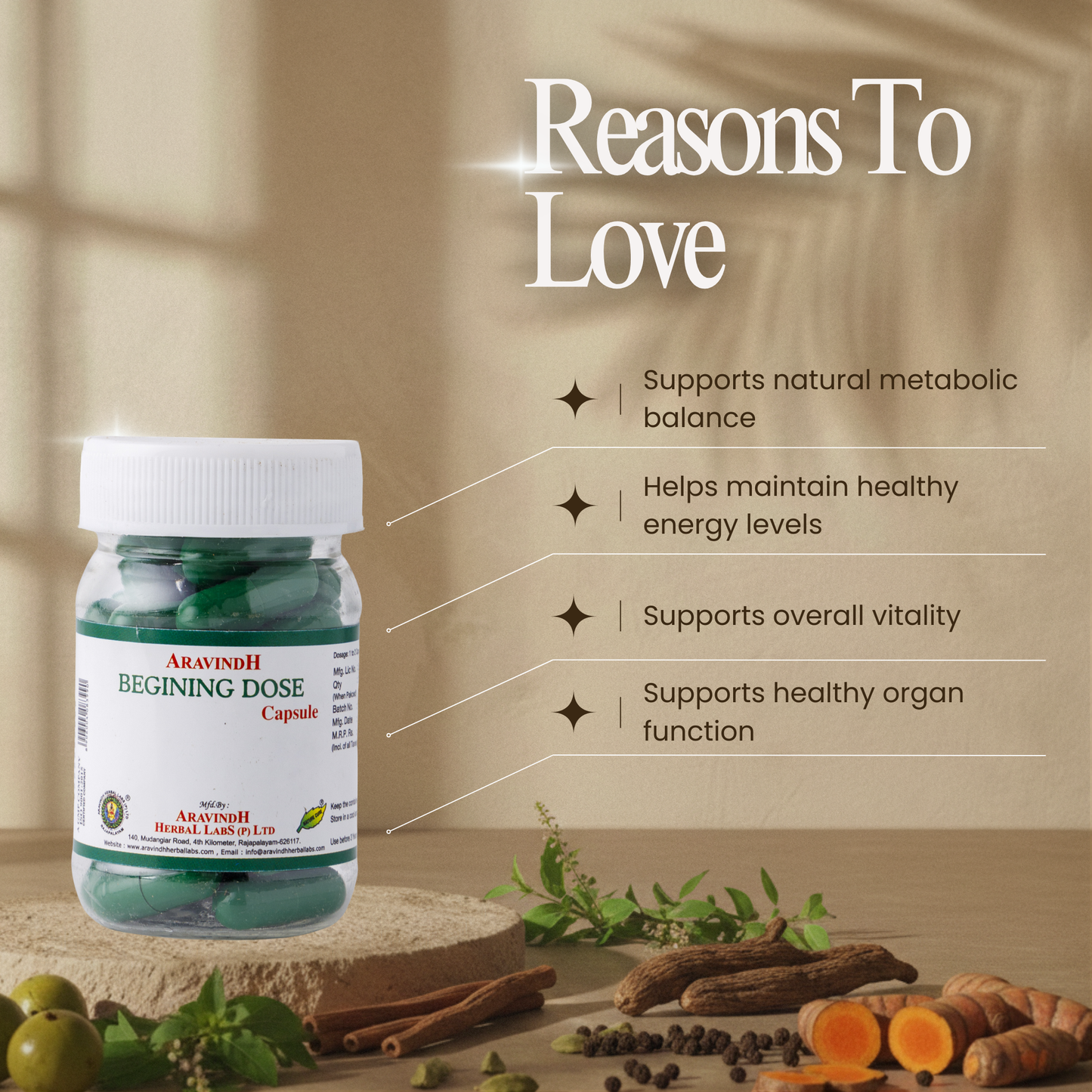 Beginning Dose Capsule - Natural Herbal Capsule for Detoxification and Vitality Boost