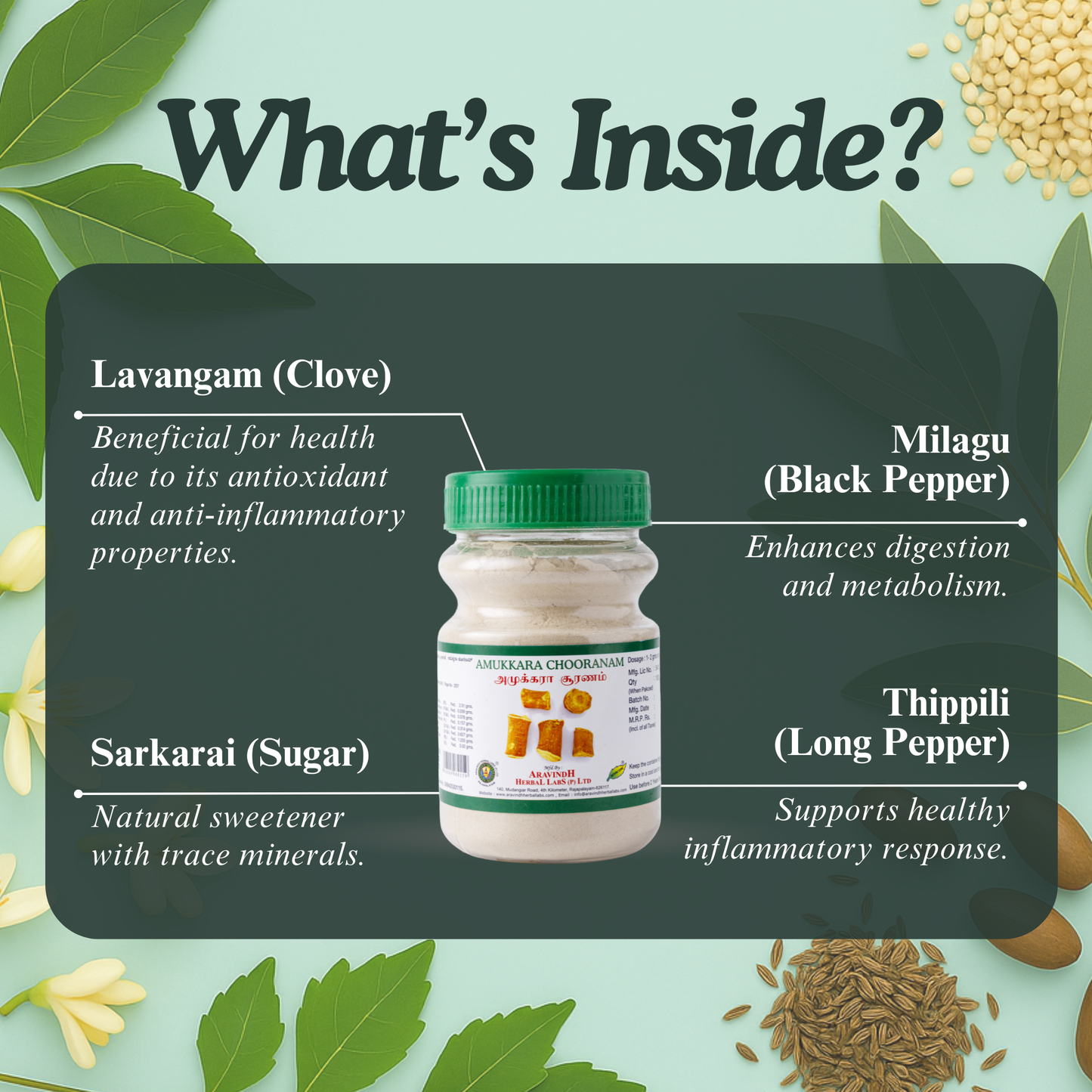 Amukkara Chooranam: Traditional Siddha Herbal Blend for Vitality and Wellness
