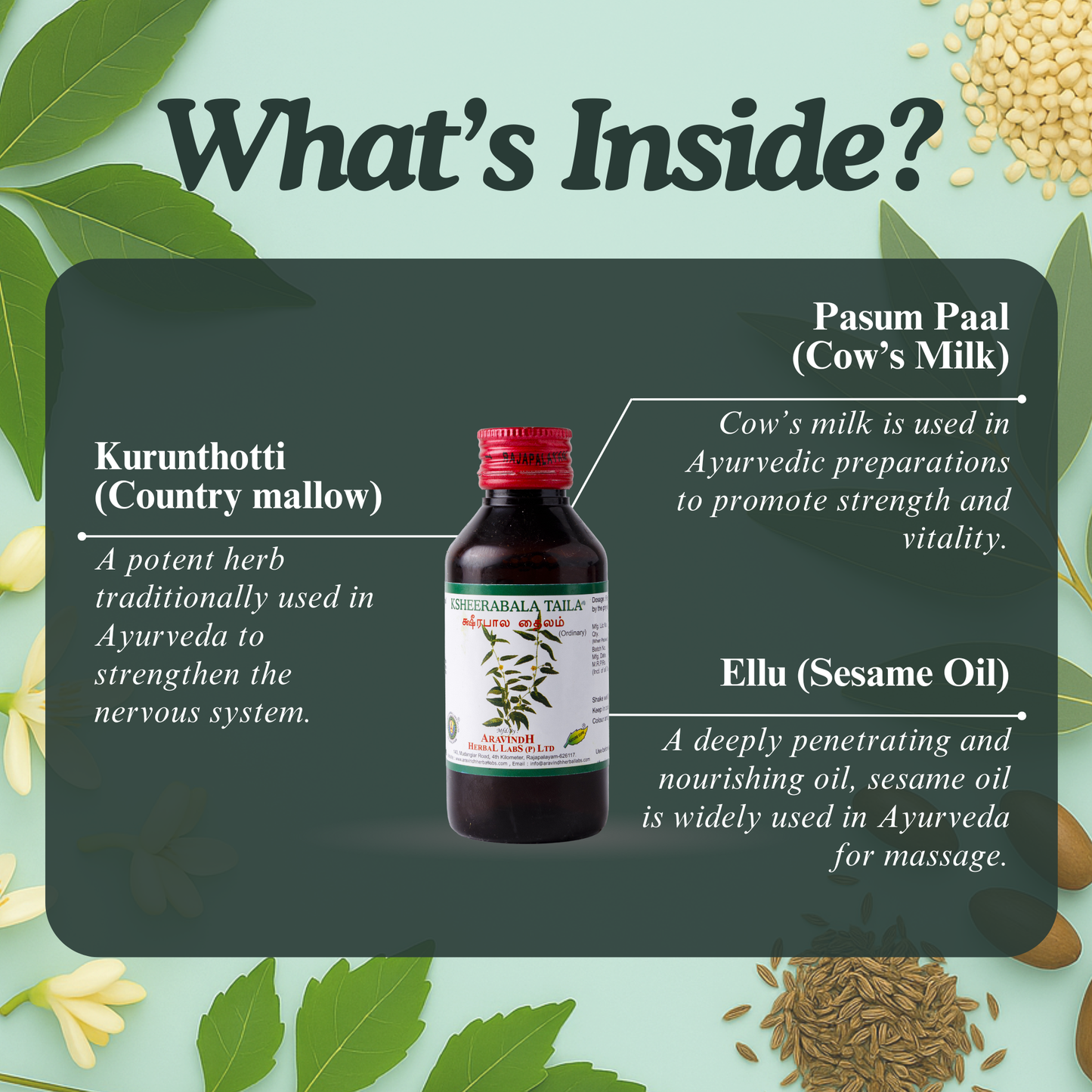 Ksheerabala Thailam: An Ayurvedic Oil for Nerve Nourishment, Muscle Ease & Relaxation