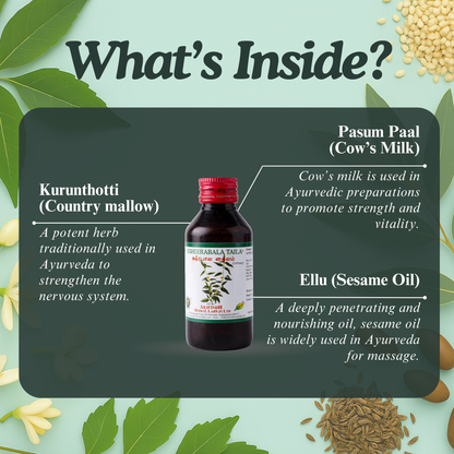 Ksheerabala Thailam: An Ayurvedic Oil for Nerve Nourishment, Muscle Ease & Relaxation