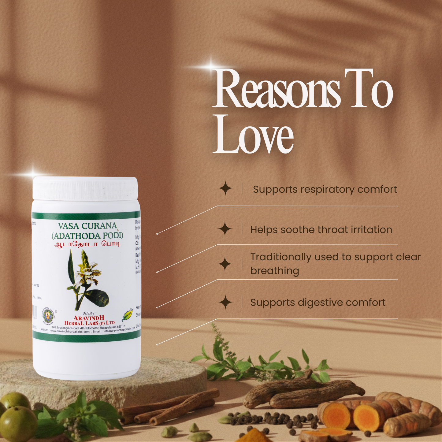 Soothe Cough and Cold with Adathoda Podi | Natural Herbal Support