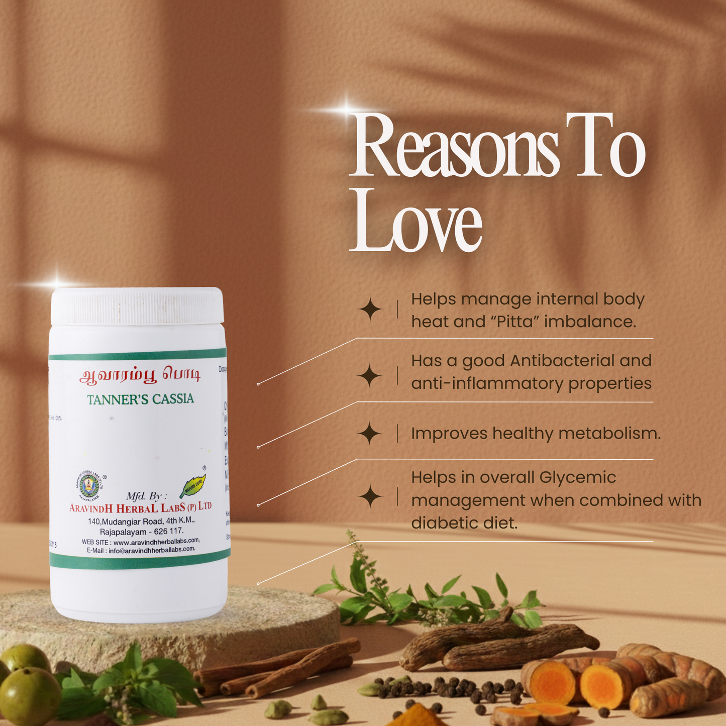 Avarampoo Podi - Natural Beauty Enhancer and Wellness Aid