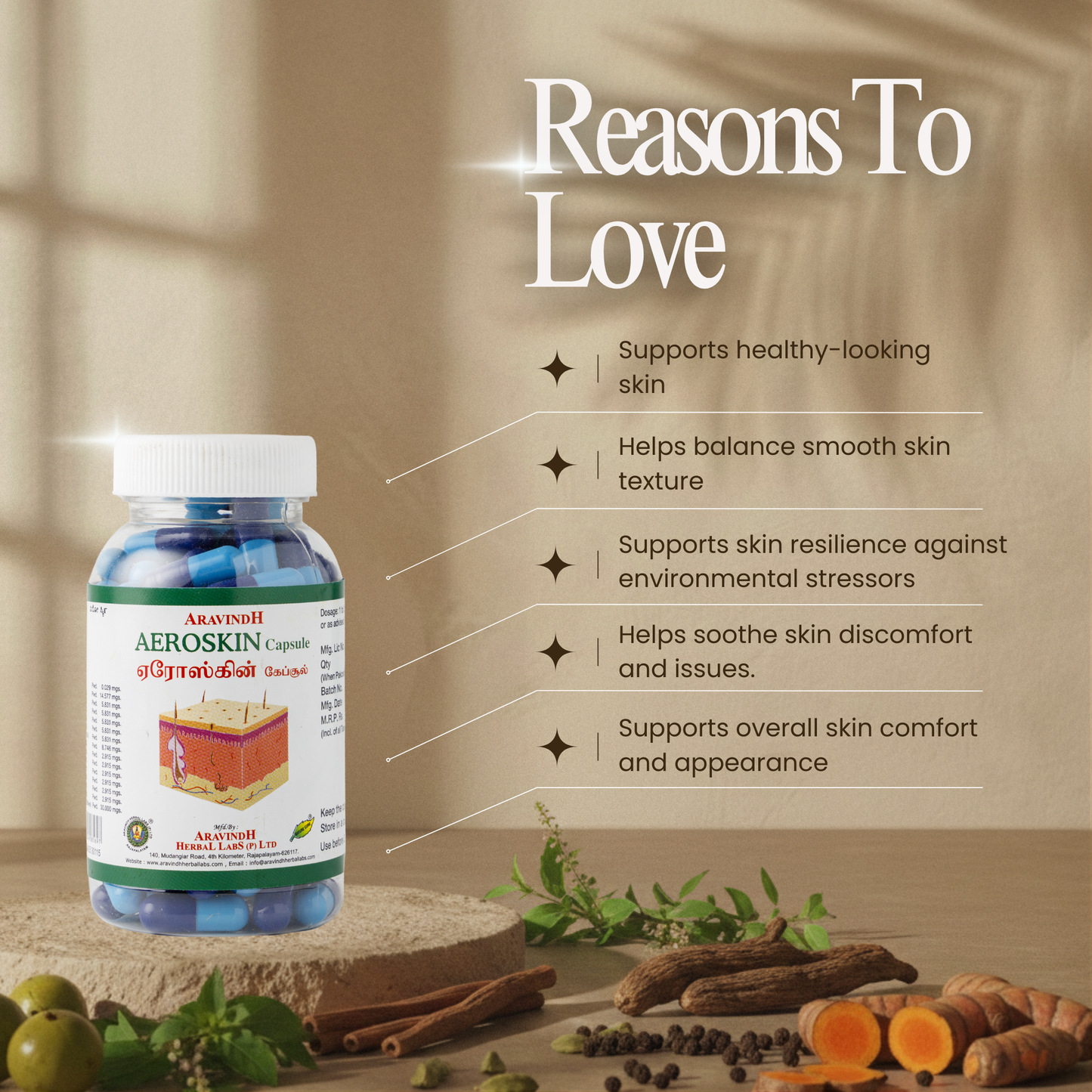 Aeroskin Capsule: Siddha Herbal Support for Skin Wellness