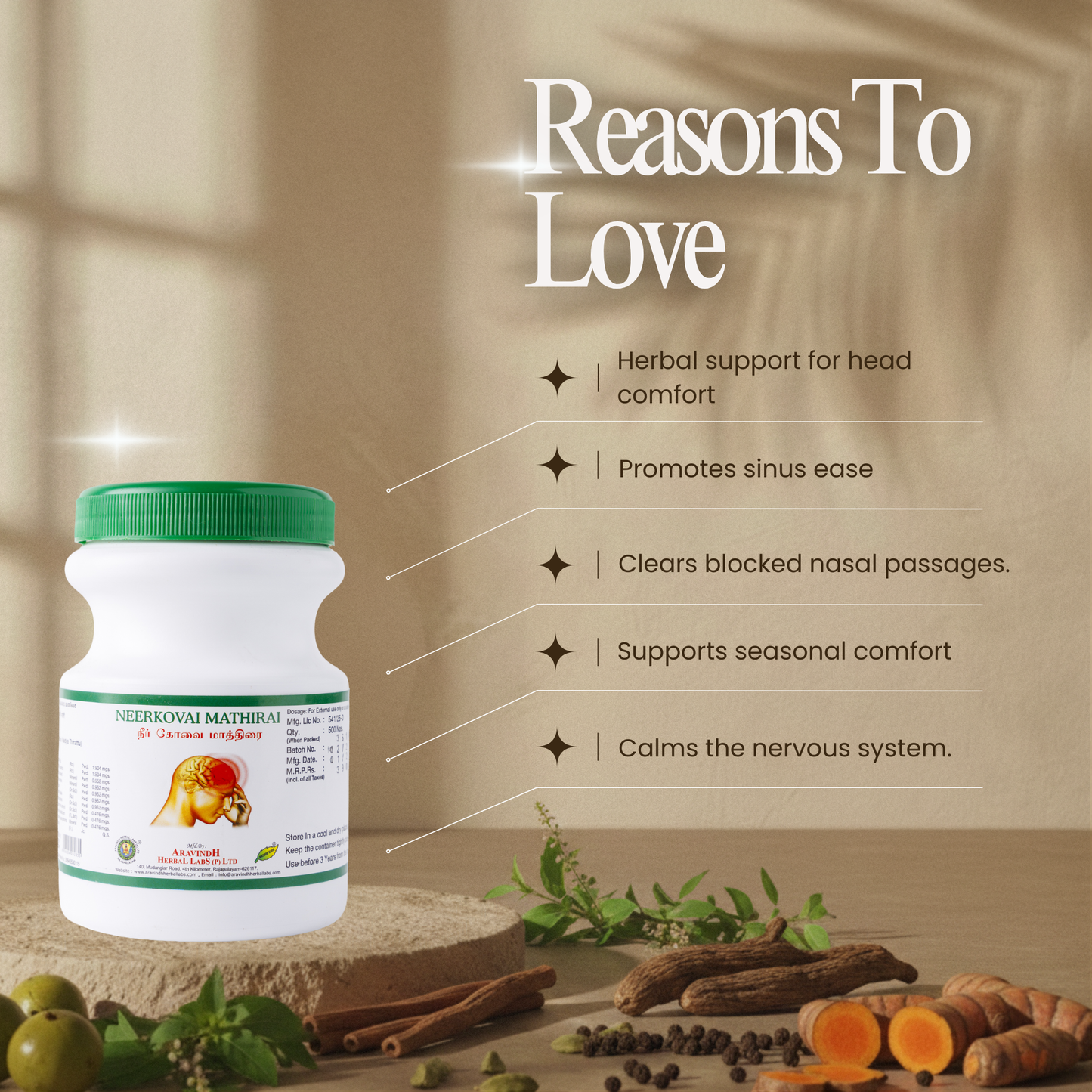 Neerkovai Tablet: Traditional Siddha Support for Head Comfort & Sinus Wellness