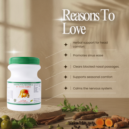 Neerkovai Tablet: Traditional Siddha Support for Head Comfort & Sinus Wellness