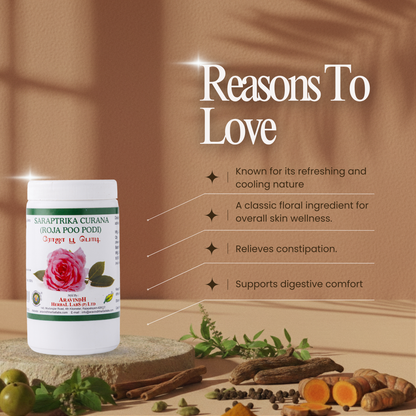 RojaPoo Podi: Natural Cooling Herbal Powder for Body Heat