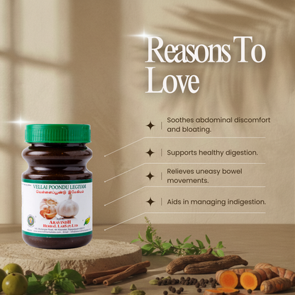 Vellai Poondu Legiyam: Siddha Solution for soothing gastric and Digestive Discomfort
