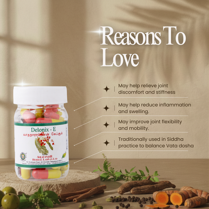 Support Joint Wellness Naturally with Delonix-E Capsules: A Siddha Approach to Vata Balance