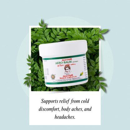 Aerobalm: Herbal ointment relieves body aches and headache symptoms.