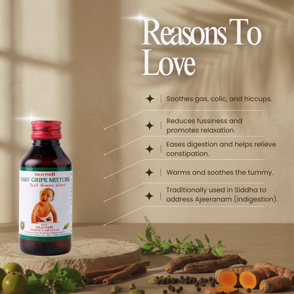 Soothe Baby's Tummy Naturally with Baby Gripe Water: A Gentle Siddha Solution for Digestive Comfort