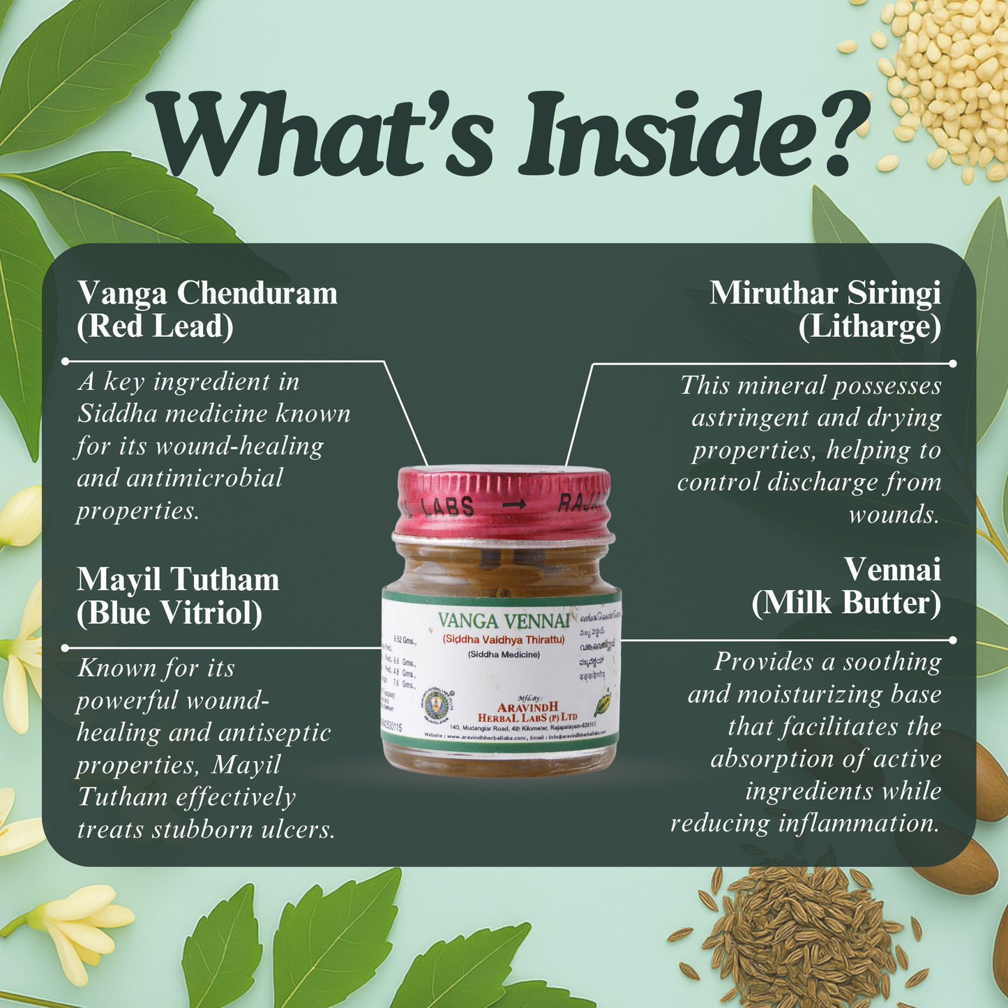 Vanga Vennai: Traditional Siddha Herbal Preparation for Skin Care