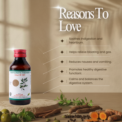 Soothe Digestion & Relieve Discomfort with Karpoorathi Theeneer: A Traditional Siddha Elixir