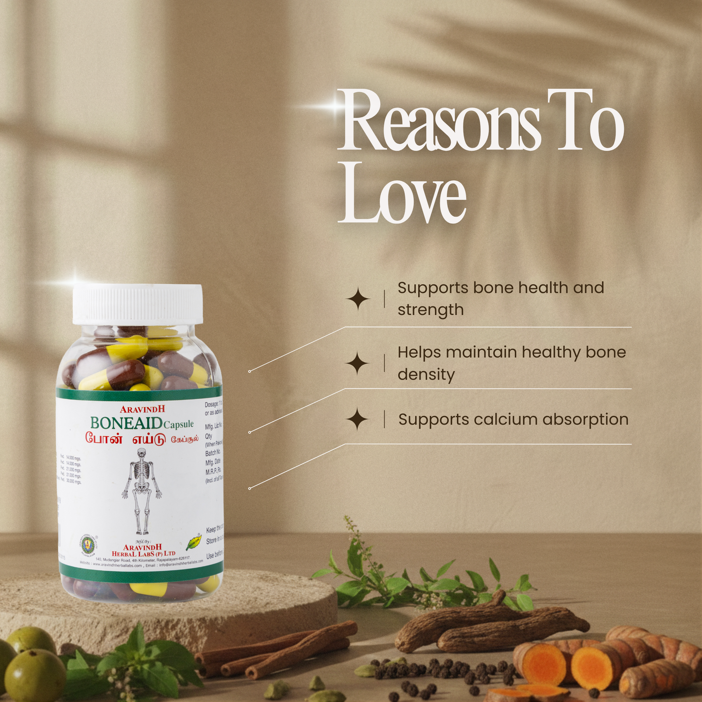 Bone Aid Capsules: Natural Support for Bone Density and Strength