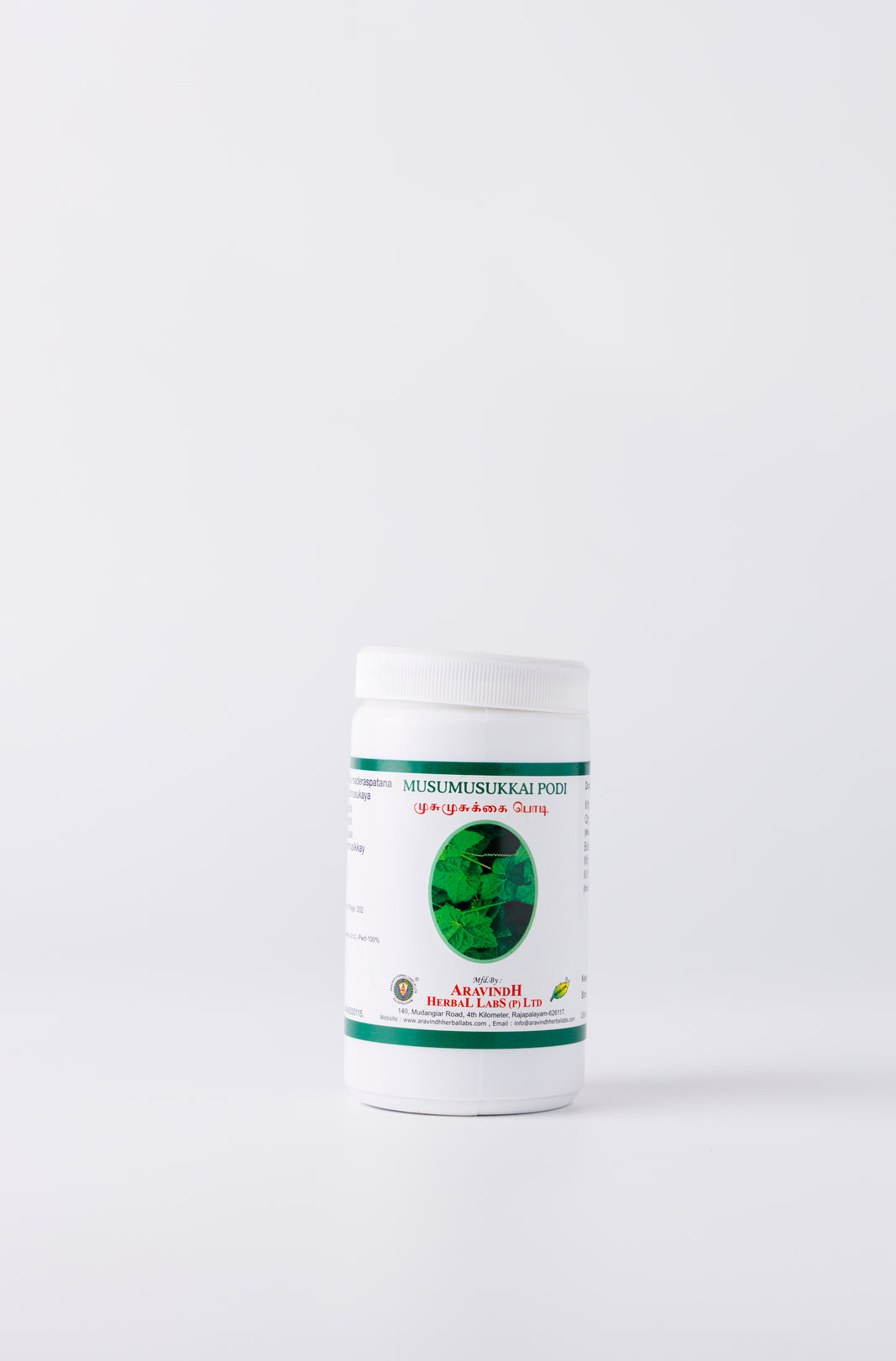 Aravindh Herbal Labs Musumusukkai Podi Bottle