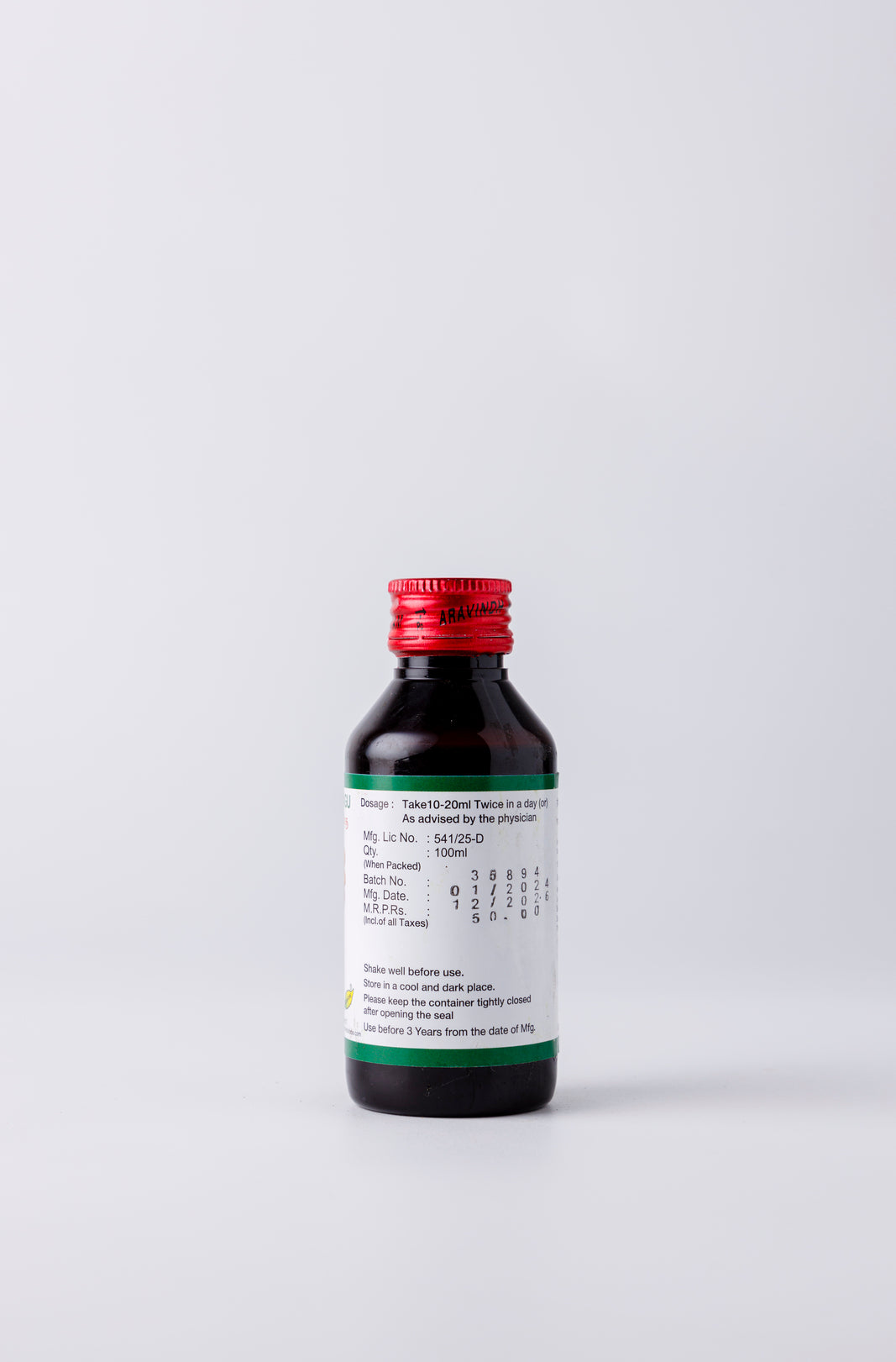 Aravindh Herbal Labs Inji Manappagu Bottle