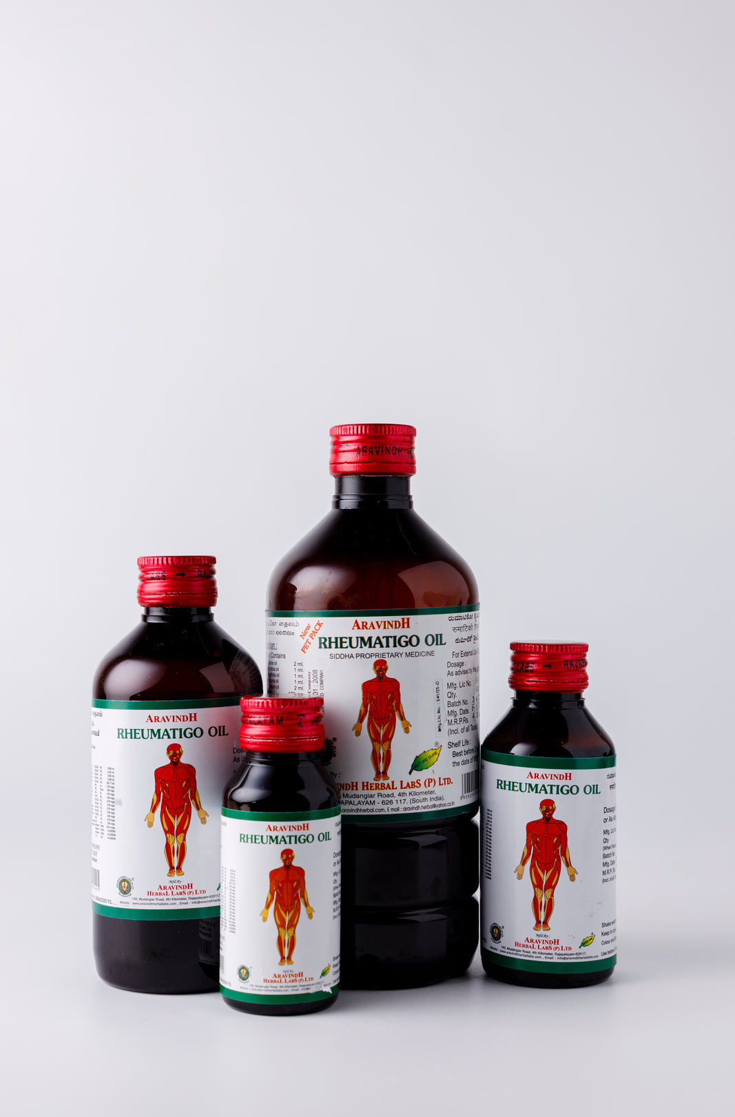  Aravindh Herbal’s Rheumatigo Oil Bottle, Herbal Siddha Oil for Joint Pain.