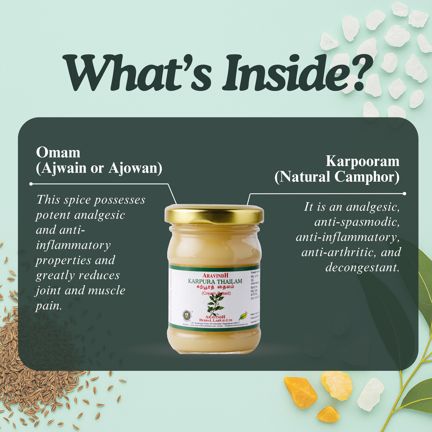 Karpoorathi Thylam (wax-based): Natural Siddha Support for Muscle Comfort, Body Wellness & Respiratory Ease