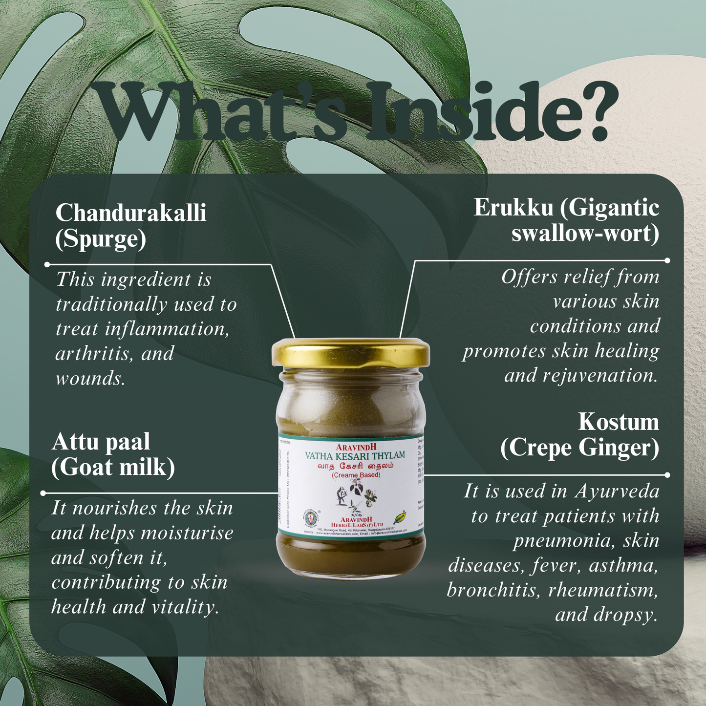 Vathakesari Thylam (wax-based): Natural Siddha Support for Vata Balance and Muscle Comfort
