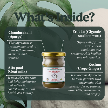 Vathakesari Thylam (wax-based): Natural Siddha Support for Vata Balance and Muscle Comfort