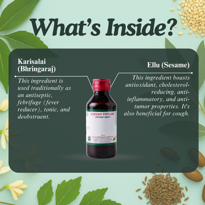 Kaiyan Thylam – Natural Siddha Support for Respiratory Comfort During Cold and Cough