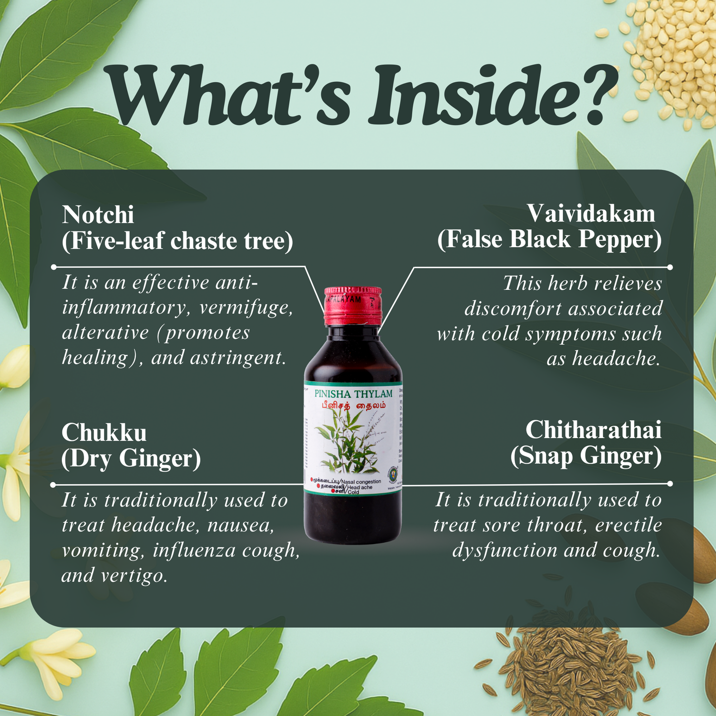 Pinisa Thylam – Siddha Support for Nasal Comfort and Respiratory Wellness