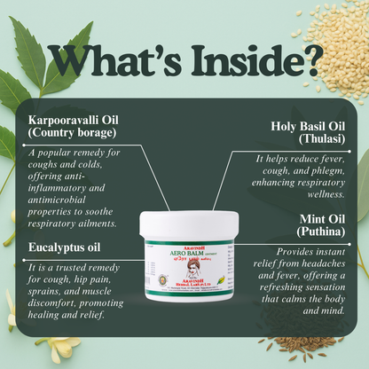 Aerobalm: Herbal ointment relieves body aches and headache symptoms.