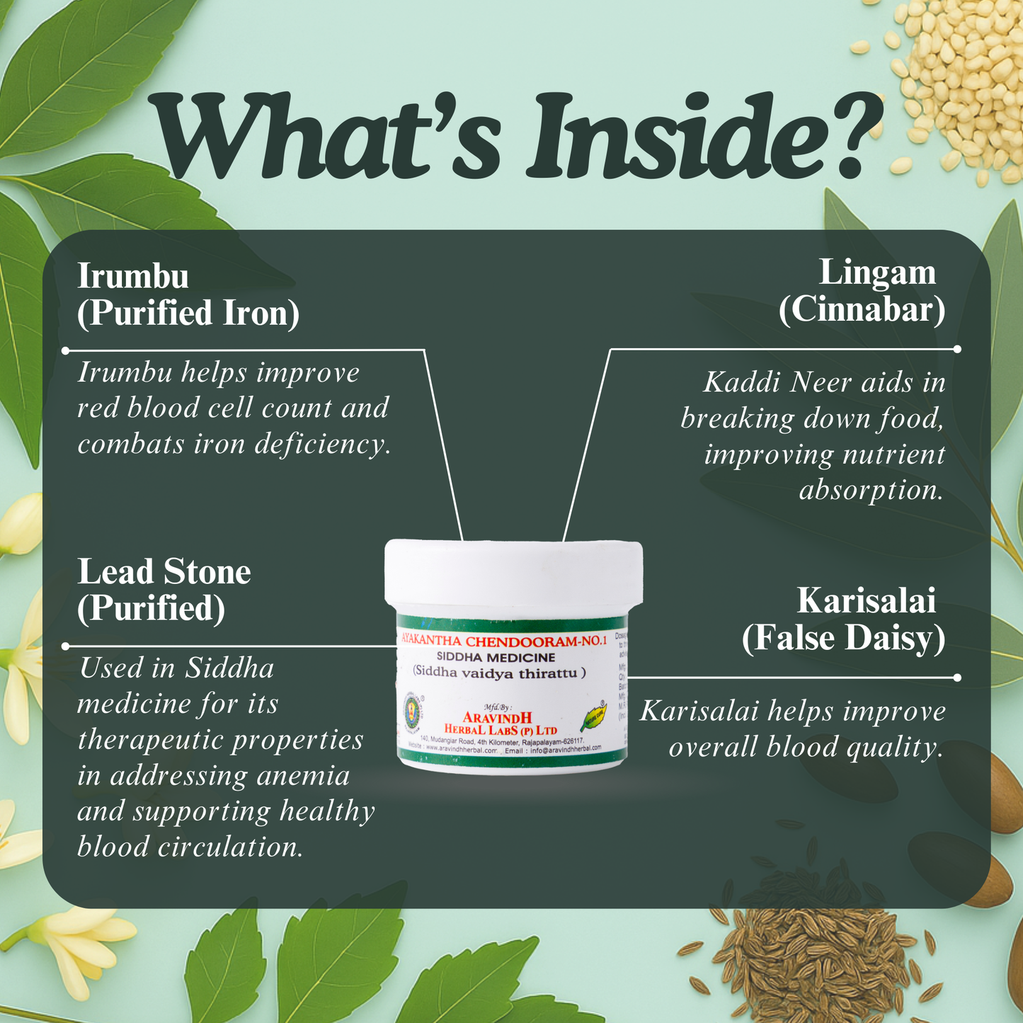 Ayakantha Chenduram No.1: Traditional Siddha Mineral Formulation for Iron Support and Vitality