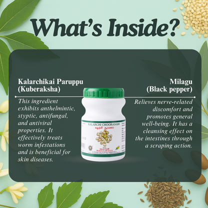 Kalarchi Chooranam: Siddha Support for Skin Wellness, Digestive Balance & Women's Vitality