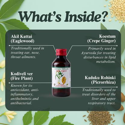 Chukku Thylam: Natural Siddha Support for Head Comfort and Ear Wellness