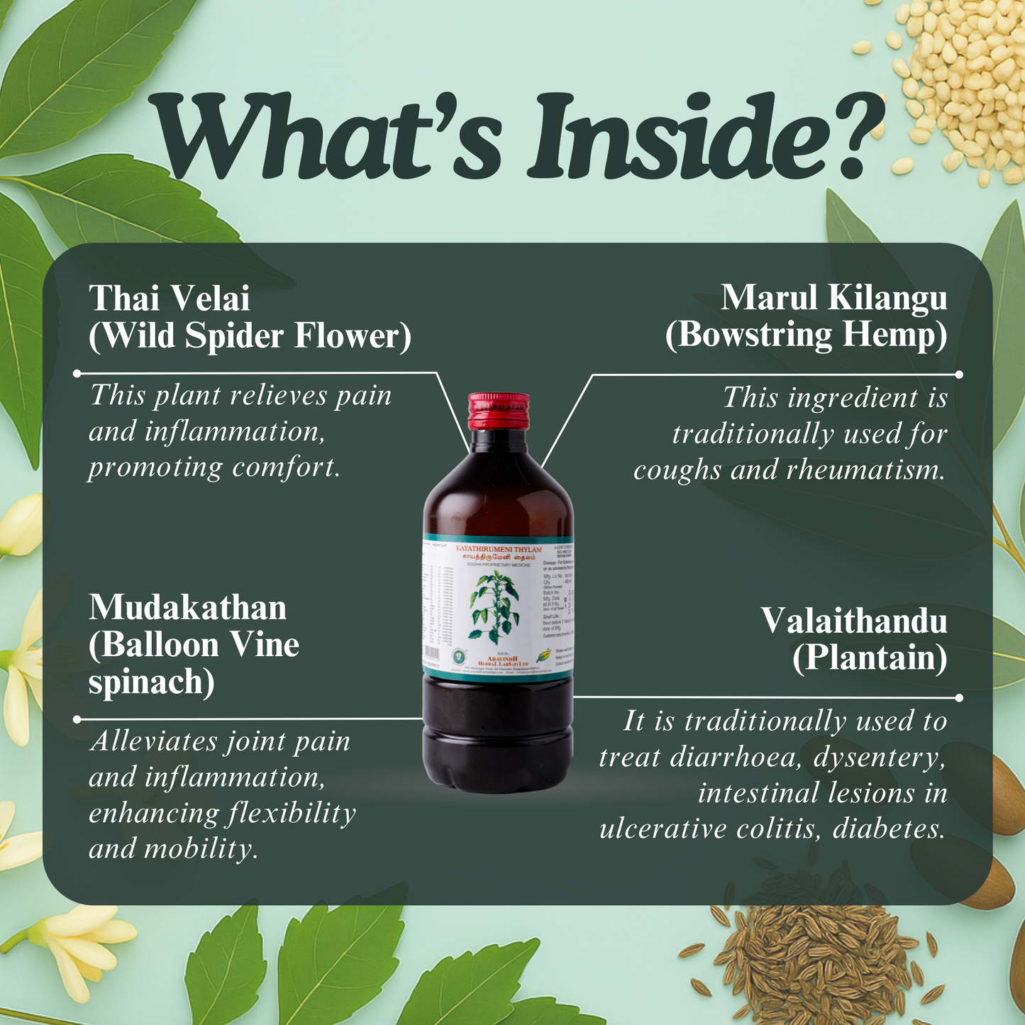 Kayathirumeni Thylam – Traditional Siddha Support for Muscle Comfort and Head Ease