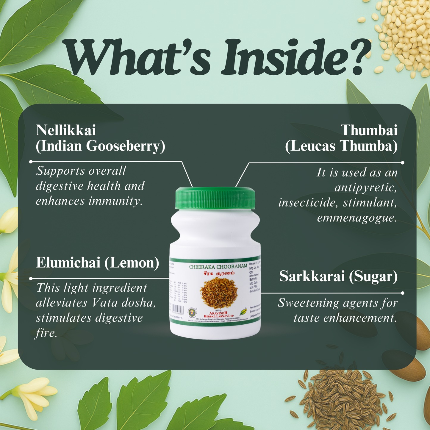 Cheeraga Chooranam: Siddha Solution for digestive tract disorder
