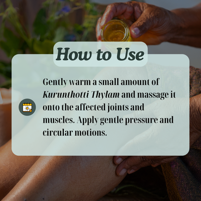 Support Joint Comfort & Ease Inflammation with Kurunthotti Thylam: A Powerful Siddha Herbal Oil