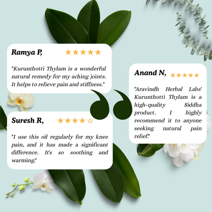 Support Joint Comfort & Ease Inflammation with Kurunthotti Thylam: A Powerful Siddha Herbal Oil