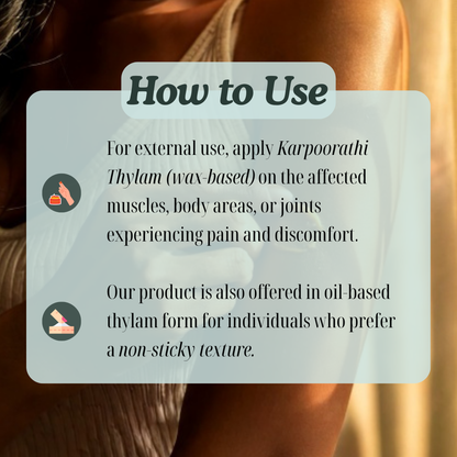 Karpoorathi Thylam (wax-based): Natural Siddha Support for Muscle Comfort, Body Wellness & Respiratory Ease