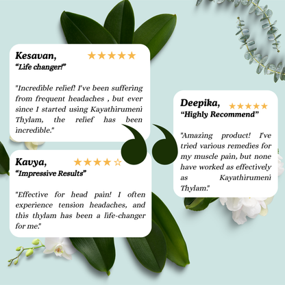 Kayathirumeni Thylam – Traditional Siddha Support for Muscle Comfort and Head Ease