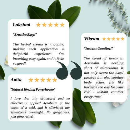 Aerobalm: Herbal ointment relieves body aches and headache symptoms.