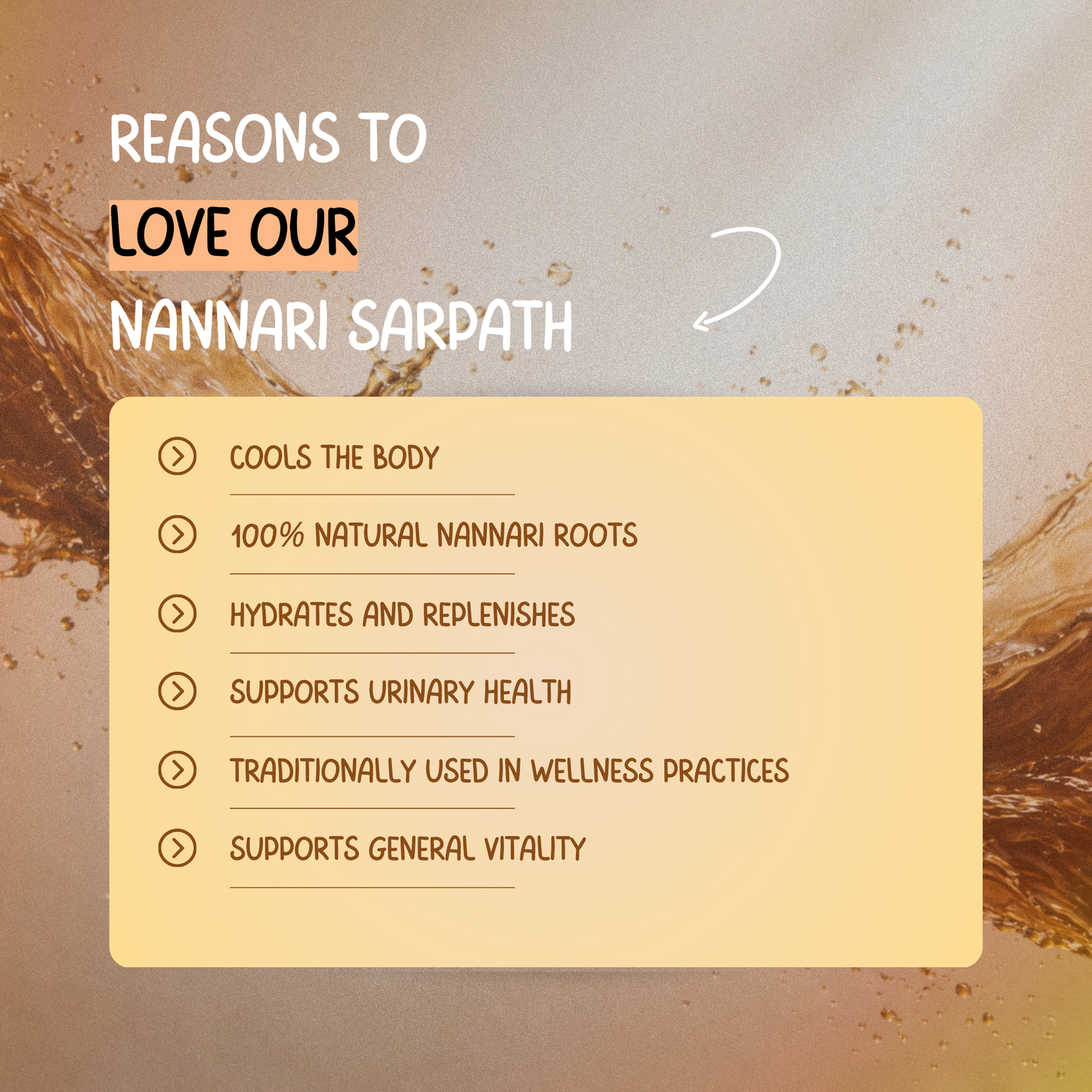 Experience Cool Serenity with Nannari Sarpath - Nature's Refreshing Elixir