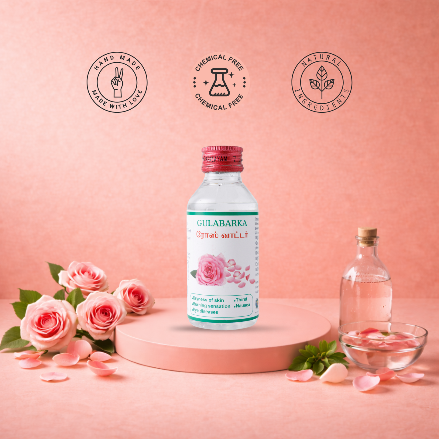 Pure Rose Water (Gulab Ark): Experience the Timeless Essence of Roses