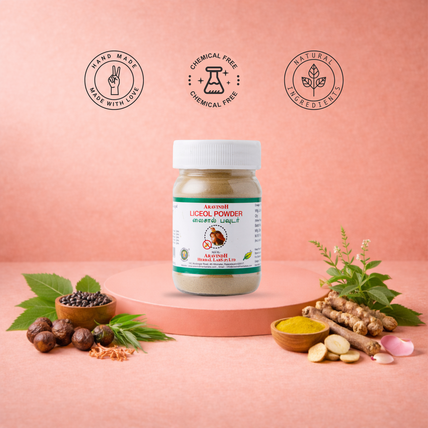 Liceol Powder: Traditional Herbal Scalp Care